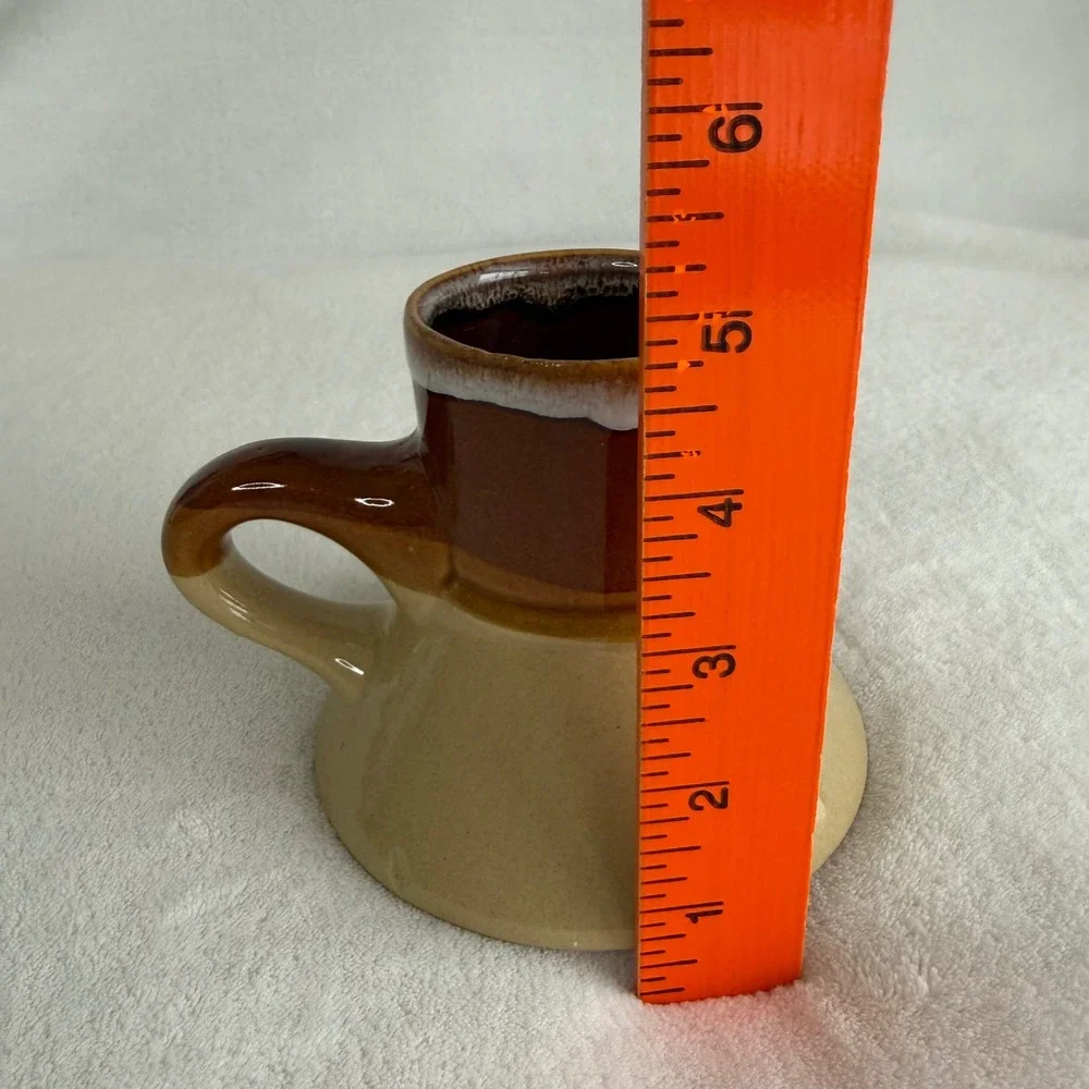 Vintage Brown Drip Glaze No Spill‎ Travel Wide Bottom Ceramic Pottery Coffee Mug